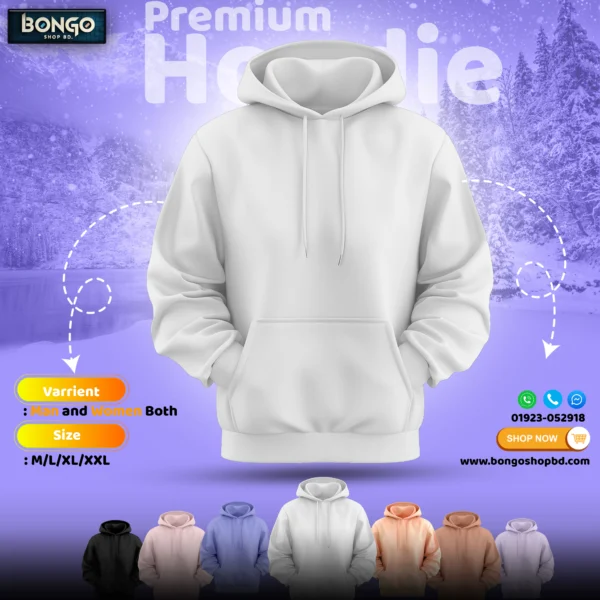 Stylish Premium Winter Hoodie For Men --White